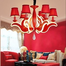 Creatieve tuinverlichting rode acryl kroonluchter
