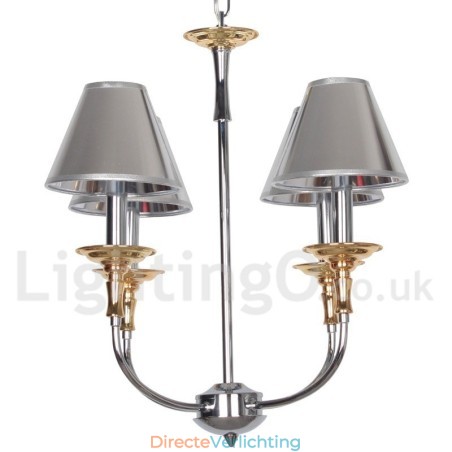 4-lichts moderne, eigentijdse chromen kaars-stijl kroonluchter 4-lichts moderne, eigentijdse chromen kaars-stijl kroonluchter