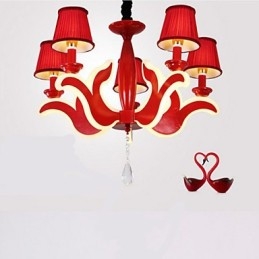 Creatieve tuinverlichting rode acryl kroonluchter