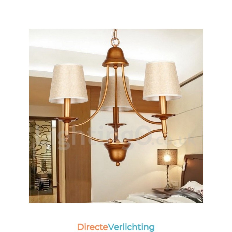 3-lichts rustieke retro mediterrane stijl kaars-stijl kroonluchter