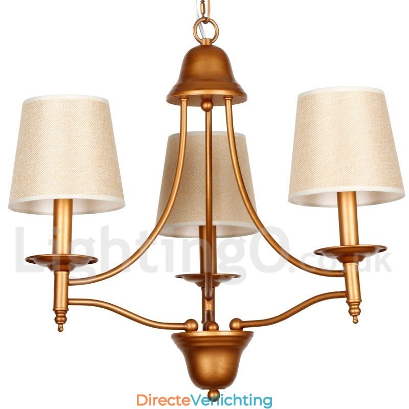 3-lichts rustieke retro mediterrane stijl kaars-stijl kroonluchter