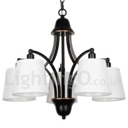 5-lichts rustieke retro eigentijdse kaars-stijl kroonluchter