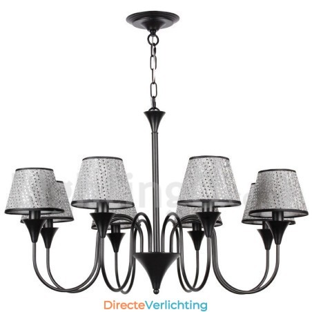 8-lichts rustieke moderne eigentijdse retro zwarte kaars-stijl kroonluchter 8-lichts rustieke moderne eigentijdse retro zwarte kaars-stijl kroonluchter