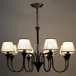 8-lichts rustieke moderne eigentijdse retro zwarte kaars-stijl kroonluchter