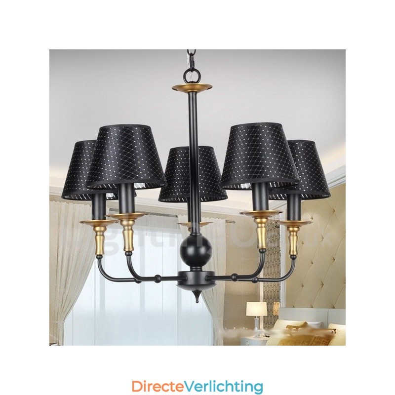 5-lichts retro rustieke kaars-stijl kroonluchter