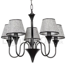 5-lichts rustieke moderne eigentijdse retro zwarte kaars-stijl kroonluchter