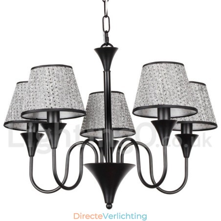 5-lichts rustieke moderne eigentijdse retro zwarte kaars-stijl kroonluchter 5-lichts rustieke moderne eigentijdse retro zwarte kaars-stijl kroonluchter