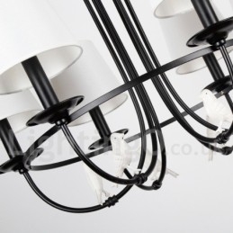 6-lichts retro zwarte mediterrane stijl rustieke eigentijdse kaars-stijl kroonluchter