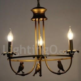 3-lichts retro kaars-stijl kroonluchter