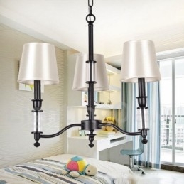 3-lichts zwarte retro eigentijdse kaars-stijl kroonluchter