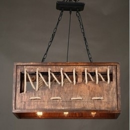 Minimalistische houten kroonluchter