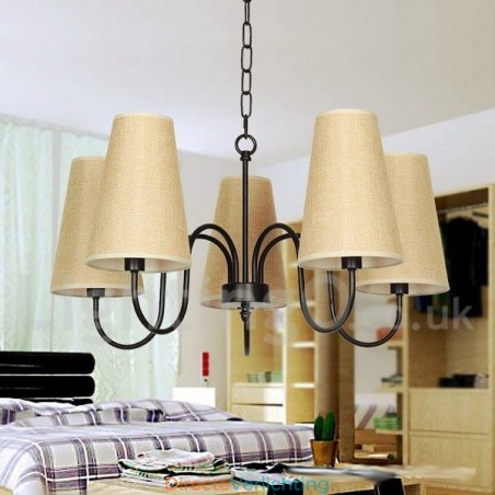 5-lichts retro eigentijdse kaars-stijl kroonluchter 5-lichts retro eigentijdse kaars-stijl kroonluchter