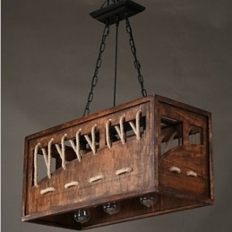 Minimalistische houten kroonluchter