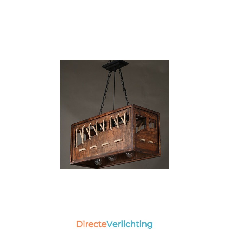 Minimalistische houten kroonluchter
