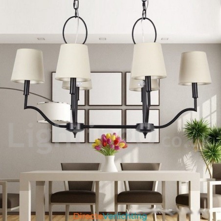 6-lichts moderne, eigentijdse kroonluchter in kaarsstijl 6-lichts moderne, eigentijdse kroonluchter in kaarsstijl