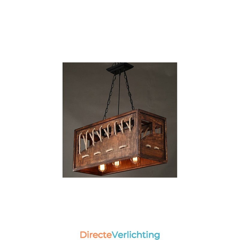 Minimalistische houten kroonluchter