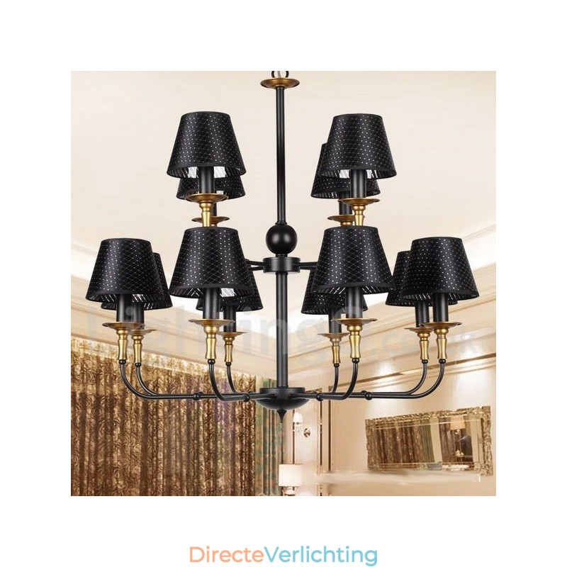 12 Licht Retro Rustieke 2-laags Kaars Stijl Kroonluchter