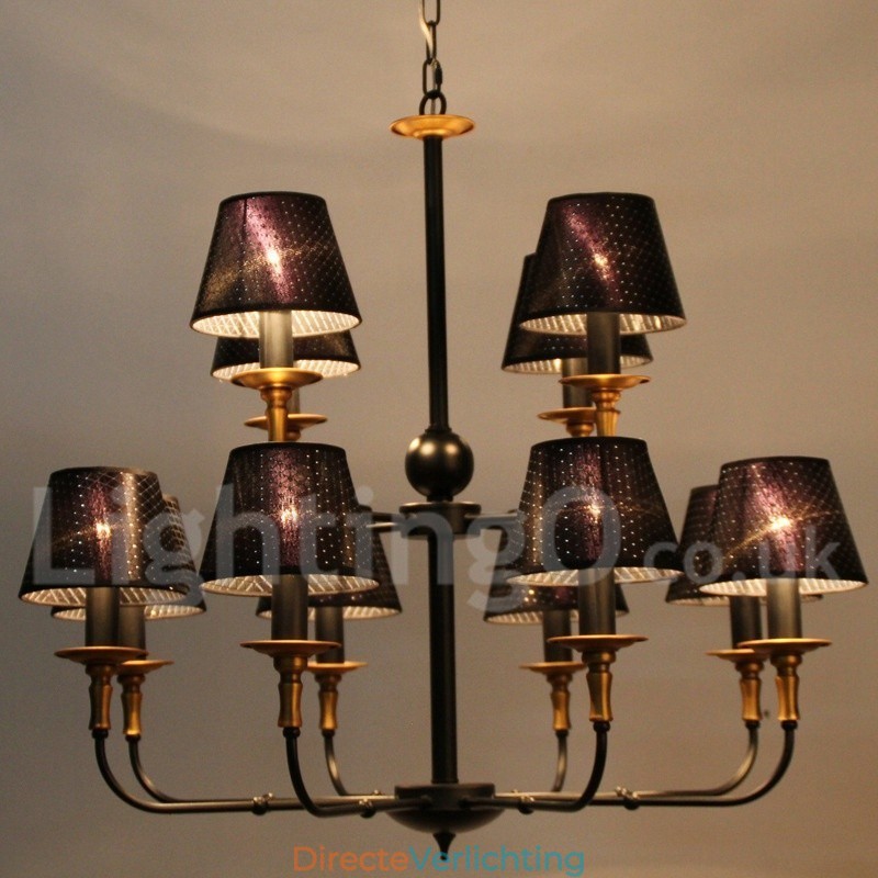 12 Licht Retro Rustieke 2-laags Kaars Stijl Kroonluchter