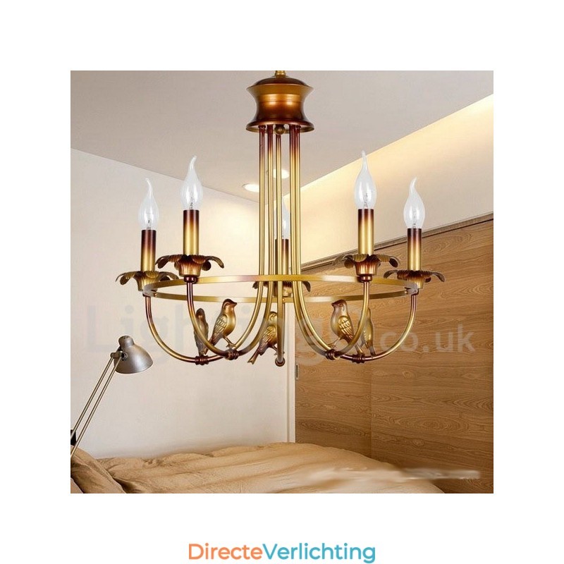 5-lichts retro kaars-stijl kroonluchter