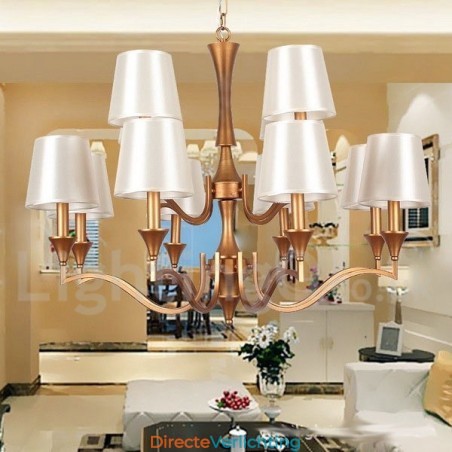12-lichts kroonluchter in mediterrane stijl met kaarsen 12-lichts kroonluchter in mediterrane stijl met kaarsen