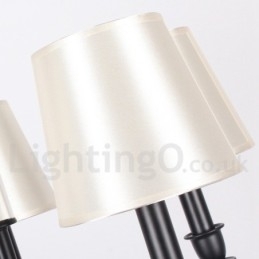 5-lichts zwarte 2-laags grote kroonluchter retro eigentijdse kaarsstijl kroonluchter