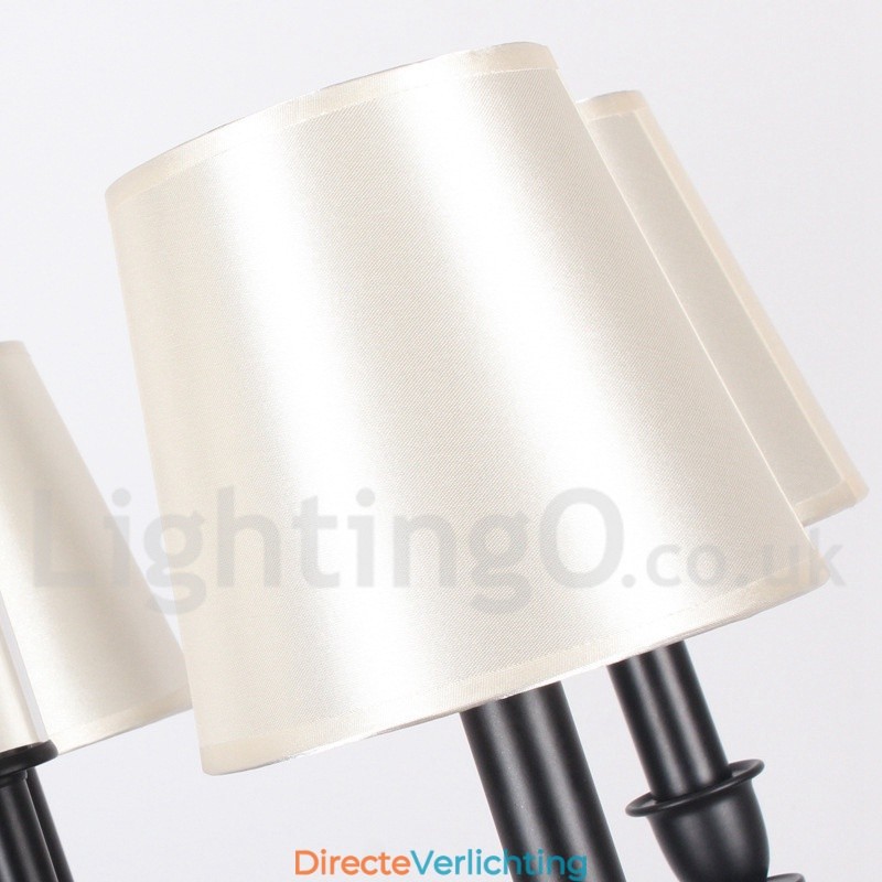 5-lichts zwarte 2-laags grote kroonluchter retro eigentijdse kaarsstijl kroonluchter