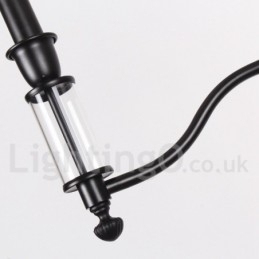 5-lichts zwarte 2-laags grote kroonluchter retro eigentijdse kaarsstijl kroonluchter