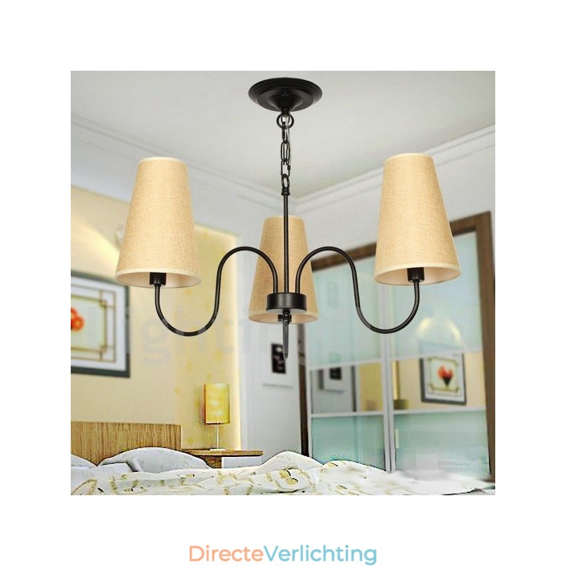 3-lichts retro mediterrane stijl kaars-stijl kroonluchter