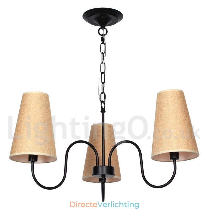 3-lichts retro mediterrane stijl kaars-stijl kroonluchter