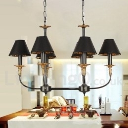 6-lichts retro eigentijdse kaars-stijl kroonluchter
