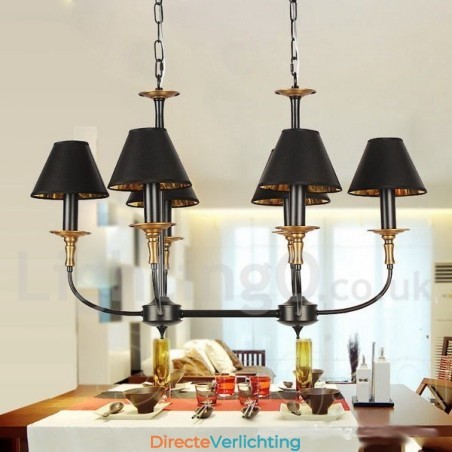 6-lichts retro eigentijdse kaars-stijl kroonluchter 6-lichts retro eigentijdse kaars-stijl kroonluchter