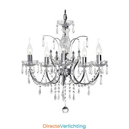Elegante kristallen kroonluchter met 5 lampen Elegante kristallen kroonluchter met 5 lampen