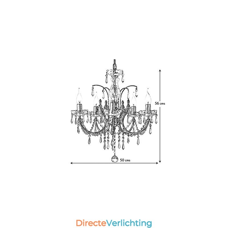 Elegante kristallen kroonluchter met 5 lampen