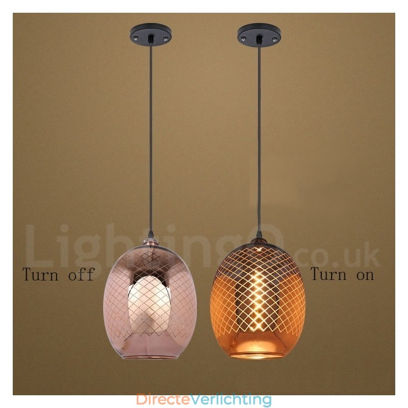 Rustieke glazen hanglamp Europese café hanglamp