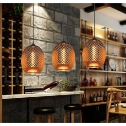 Rustieke glazen hanglamp Europese café hanglamp
