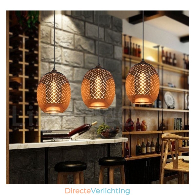 Rustieke glazen hanglamp Europese café hanglamp