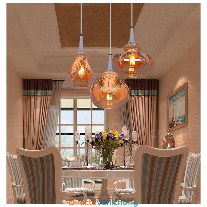 Europese moderne eigentijdse lounge glazen hanglamp