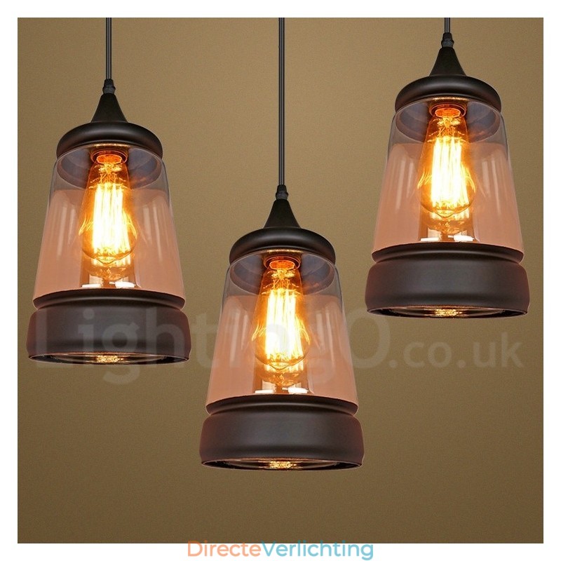 Europese Retro Lounge Glazen Hanglamp