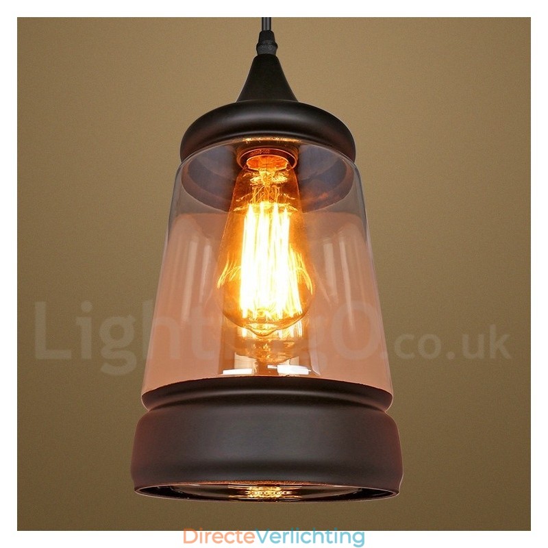 Europese Retro Lounge Glazen Hanglamp