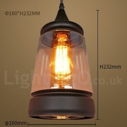 Europese Retro Lounge Glazen Hanglamp