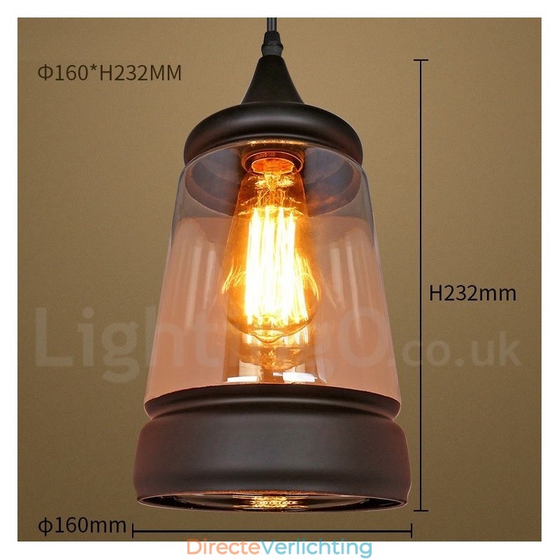 Europese Retro Lounge Glazen Hanglamp