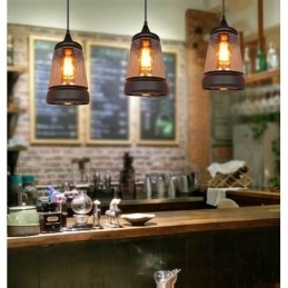 Europese Retro Lounge Glazen Hanglamp
