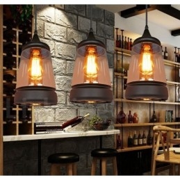 Europese Retro Lounge Glazen Hanglamp