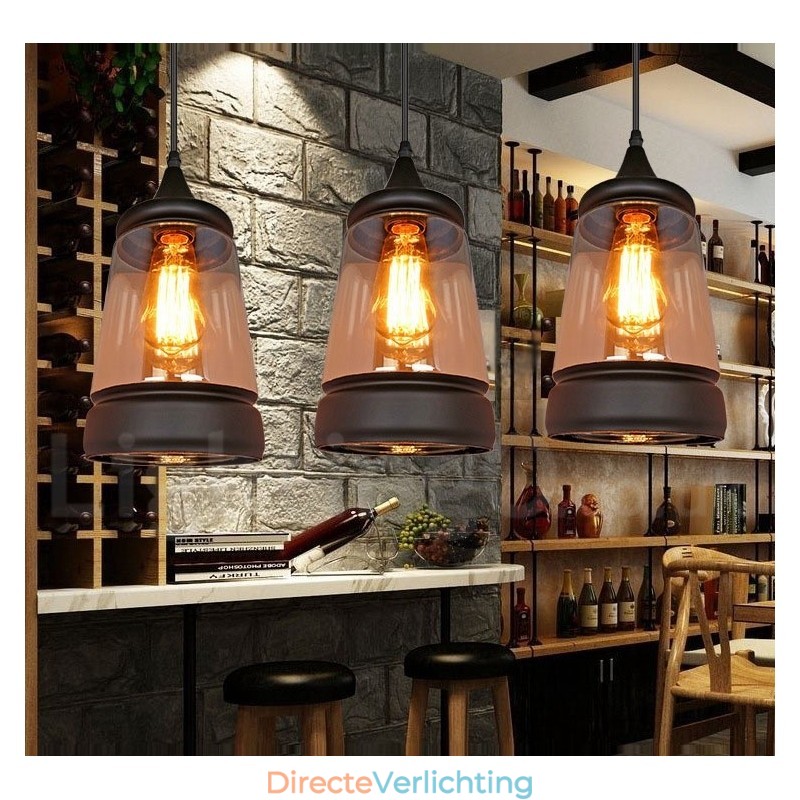 Europese Retro Lounge Glazen Hanglamp
