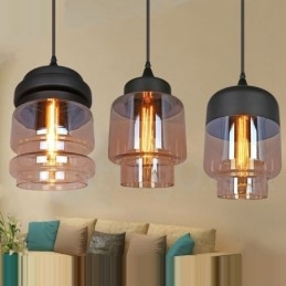 Rustieke glazen hanglamp Europese lounge hanglamp
