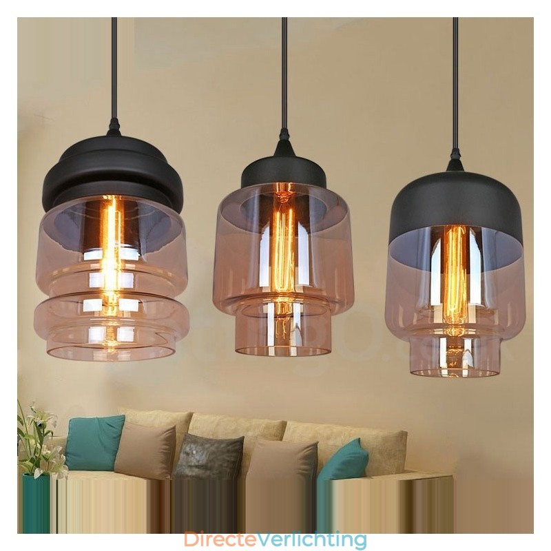 Rustieke glazen hanglamp Europese lounge hanglamp