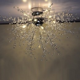 Moderne Globe Crystal Chrome Metalen Kroonluchter