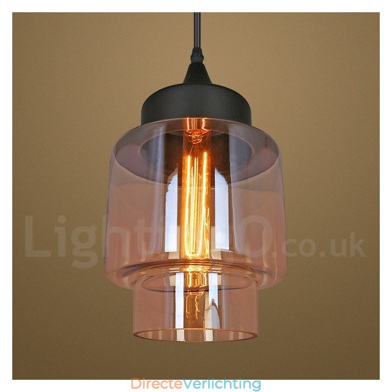 Rustieke glazen hanglamp Europese lounge hanglamp