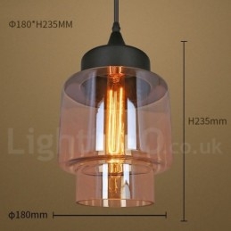Rustieke glazen hanglamp Europese lounge hanglamp