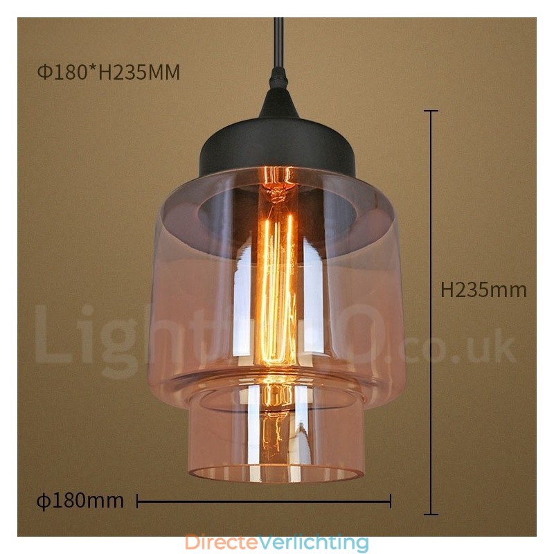 Rustieke glazen hanglamp Europese lounge hanglamp